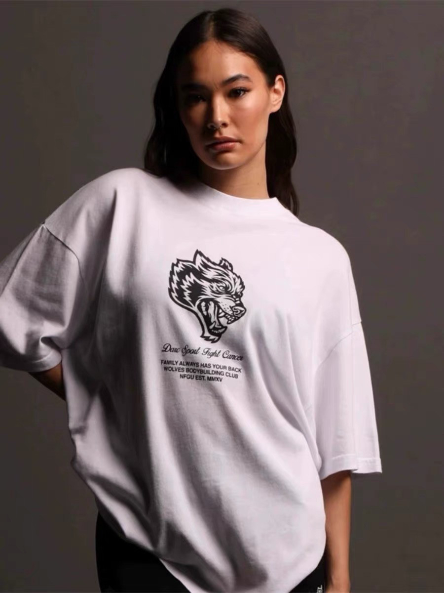 Streetwear Gym Brand - White Classic Wolf Head GYM Fitness