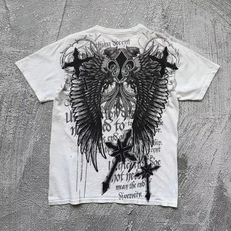 Gothic Streetwear Brand - Y2K Gothic Wing Cross Classic American