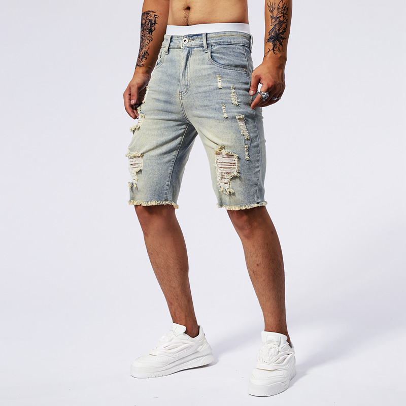 2025 Summer New Men's Ripped D - Streetwear Brand Fashion recension och pris